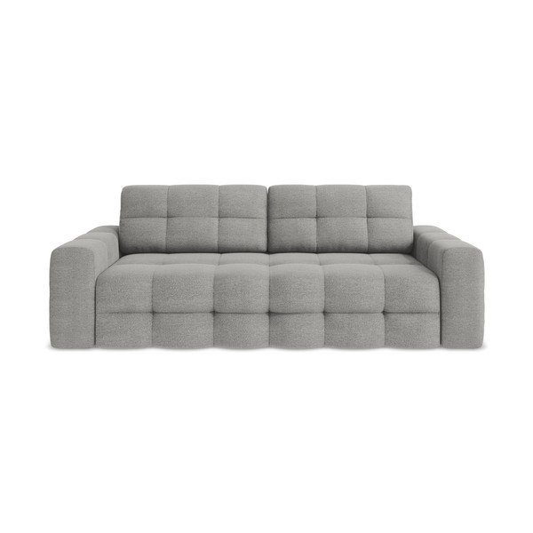 Siva raztegljiva sedežna garnitura iz tkanine bouclé 255 cm Milu – Makamii