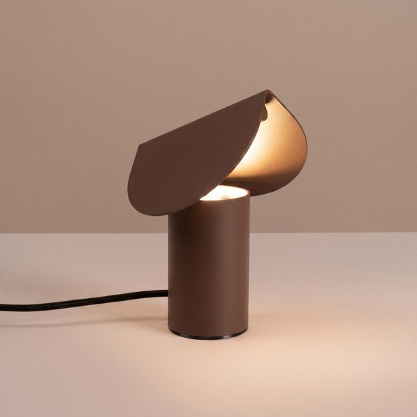 Rjava aluminijasta LED namizna svetilka (višina 15 cm) BISCUIT – Thoro-image-2