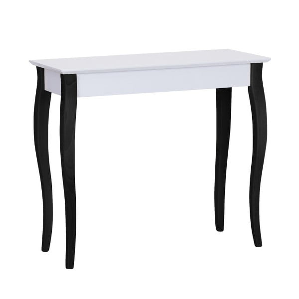 Bela konzolna mizica s črnimi nogami Ragaba Lilo, širina 85 cm
