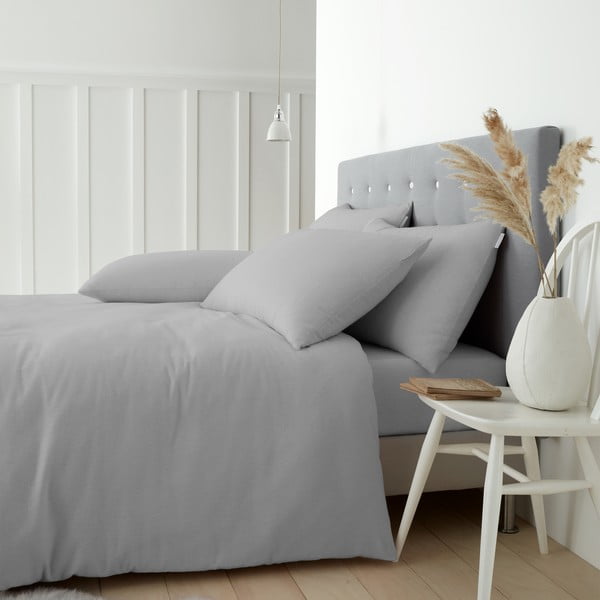 Siva bombažna posteljnina 135x200 cm – Catherine Lansfield