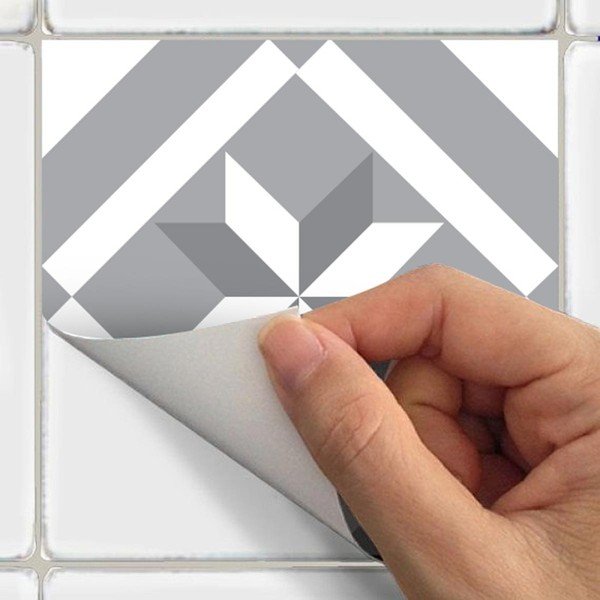 Komplet 24 stenskih nalepk Ambiance Wall Decal Cement Tiles Azulejos Micalina, 15 x 15 cm-image-3