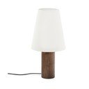 Bela/v temni naravni barvi namizna svetilka s tekstilnim senčilom (višina 49,5 cm) Marga – Kave Home