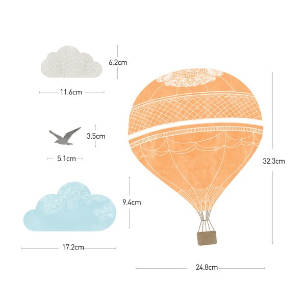 Komplet stenskih nalepk Ambiance Montgolfier-image-2