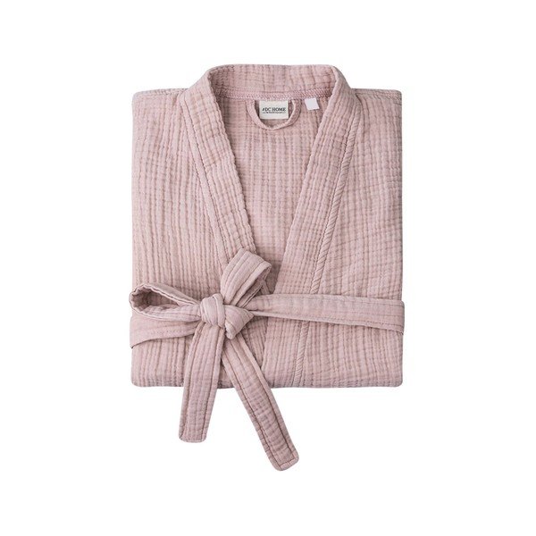 Rožnat kopalni plašč iz muslina velikosti S/M Kimono – Foutastic-image-2