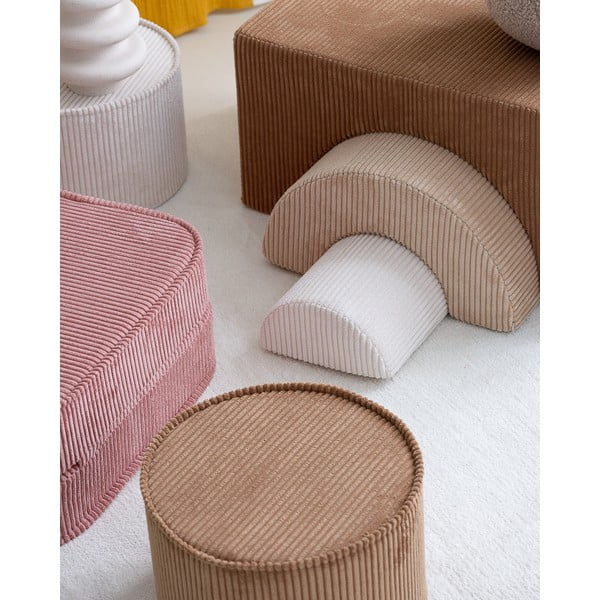 Rjav otroški tabure iz rebrastega žameta – Wigiwama-image-2