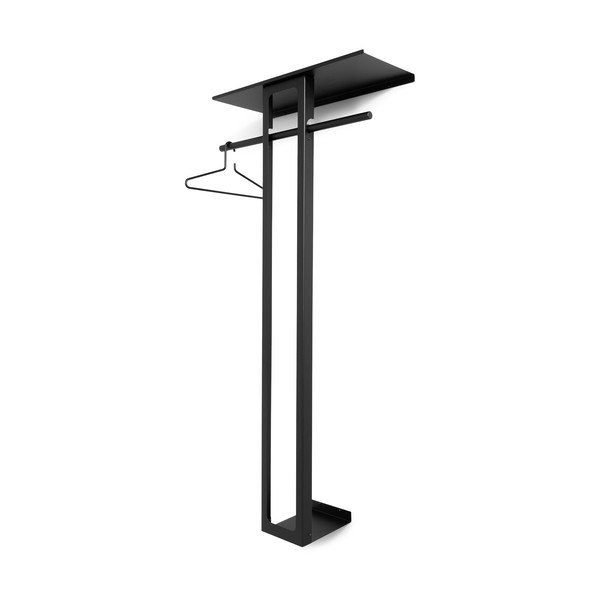 Črn jeklen stenski obešalnik s polico 70 cm Luno Large – Spinder Design-image-3
