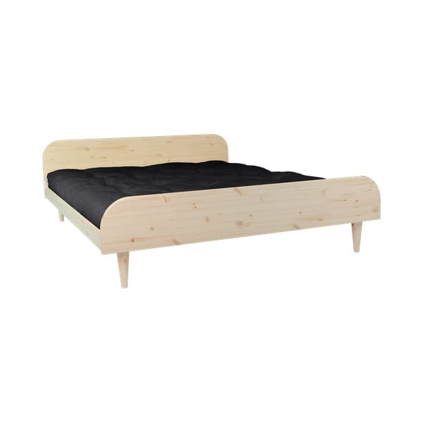 Dvoposteljna postelja z vzmetnico Karup Design Twist Comfort Mat Natural Clear/Black, 160 x 200 cm