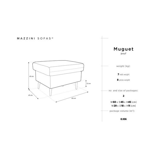 Temno siv puf Mazzini Sofas Muguet, 60 x 45 cm-image-4
