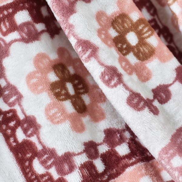 Rožnata odeja iz mikropliša 130x170 cm Crochet Print – Catherine Lansfield-image-2