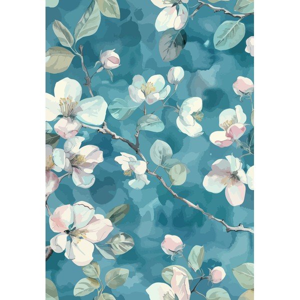 Modra pralna preproga 50x80 cm Bloom – Vitaus