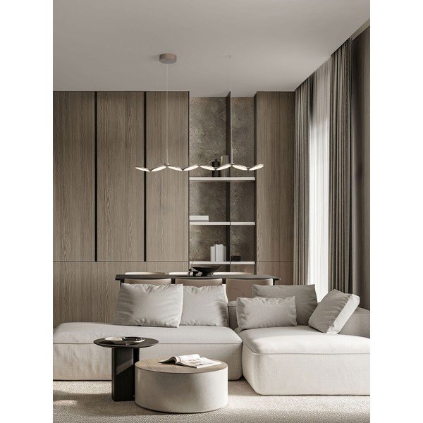 Aluminijasta LED zatemnitvena viseča svetilka v mat zlati barvi Vea – Nova Luce-image-1