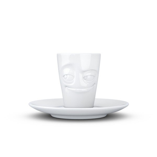 Bela porcelanska skodelica za espresso s podstavkom 58products, prostornina 80 ml-image-1