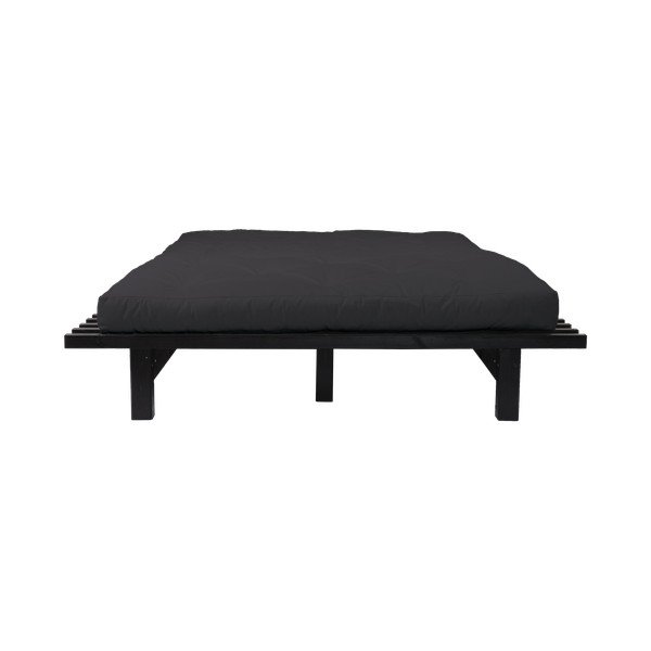 Dvoposteljna postelja z vzmetnico Karup Design Blues Comfort Mat Black/Black, 160 x 200 cm