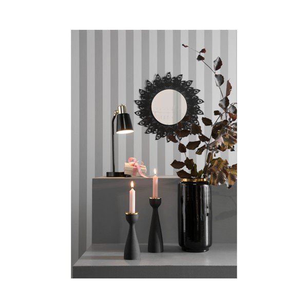 Stensko ogledalo z okvirjem v črn barvi PT LIVING Peacock Feathers, ø 60 cm-image-1