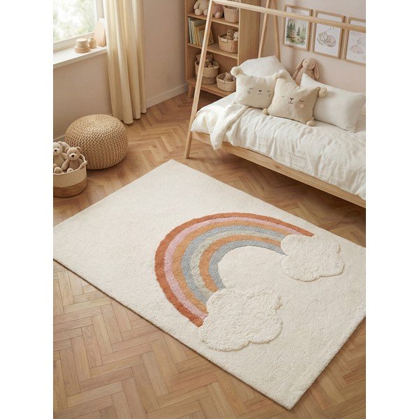 Kremno bela pralna/ročno tkana bombažna otroška preproga 140x200 cm Snuggle Petite – Hanse Home-image-1