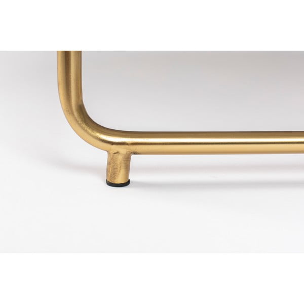 Zlato-zelena okrogla mizica z marmorno mizno ploščo ø 70 cm Timpa – White Label-image-4