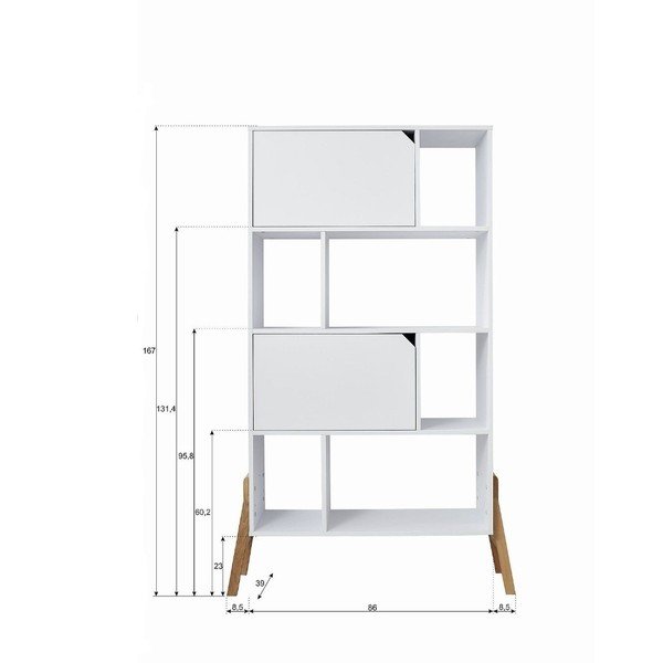 Bela knjižna omara iz hrastovega lesa BELLAMY Lotta-image-3