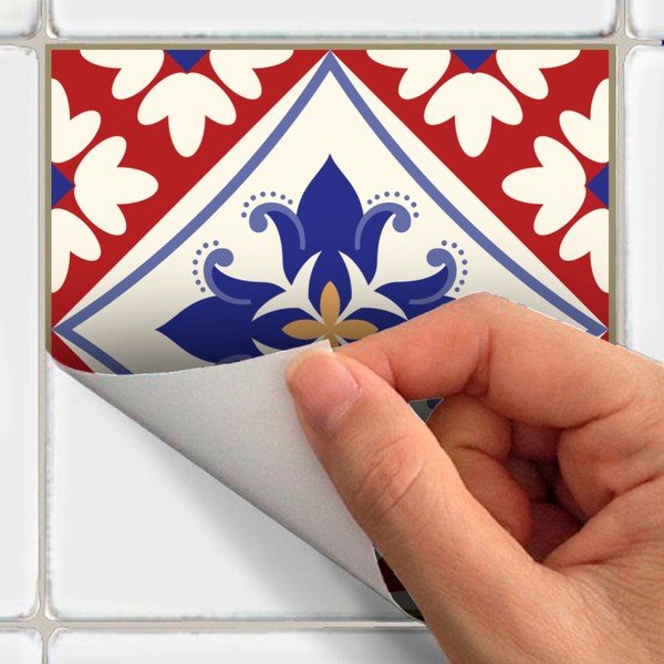 Komplet 24 stenskih nalepk Ambiance Wall Decal Cement Tiles Azulejos Sofiana, 10 x 10 cm-image-3