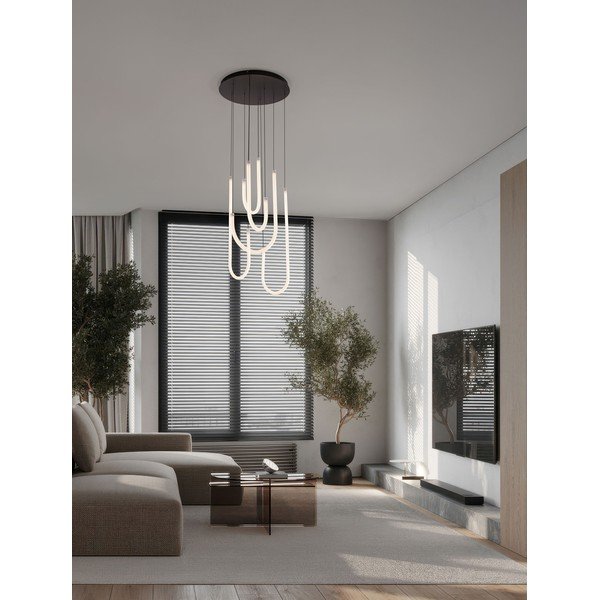 Bela/mat črna jeklena LED zatemnitvena viseča svetilka s senčilom iz akrilnega stekla ø 50 cm Topaz – Nova Luce-image-1