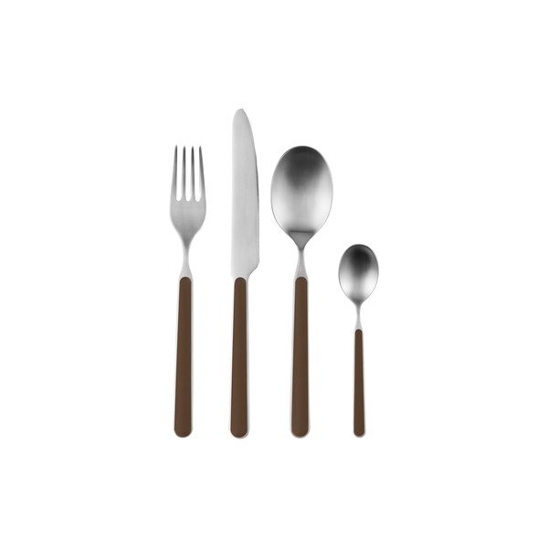 Rjav/v srebrni barvi pribor 4 ks iz nerjavečega jekla za 1 osebo Noli – noo.ma