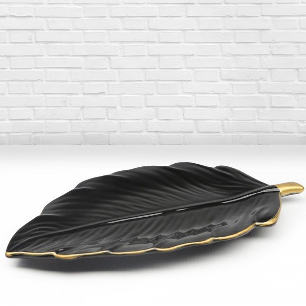 Keramičen dekorativni pladenj Leaf – Mioli Decor-image-1