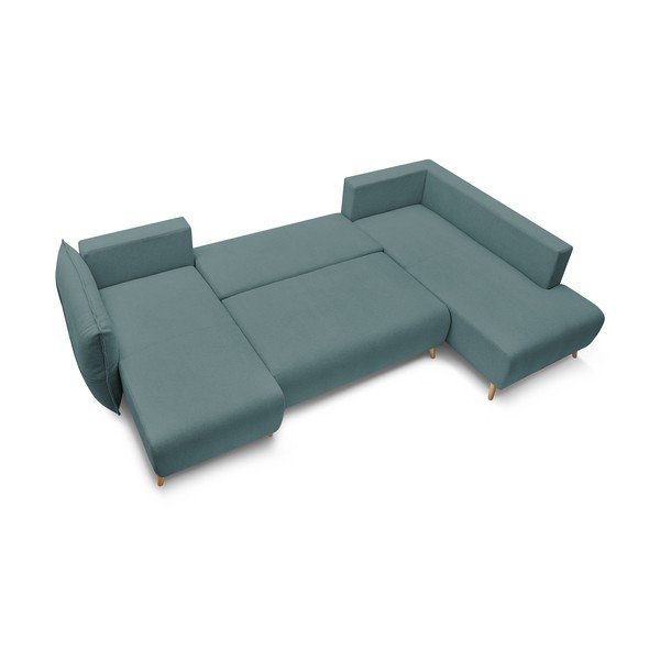 Turkizna raztegljiva kotna sedežna garnitura (z desnim kotom/v obliki črke "U") Nessa – Bobochic Paris-image-4