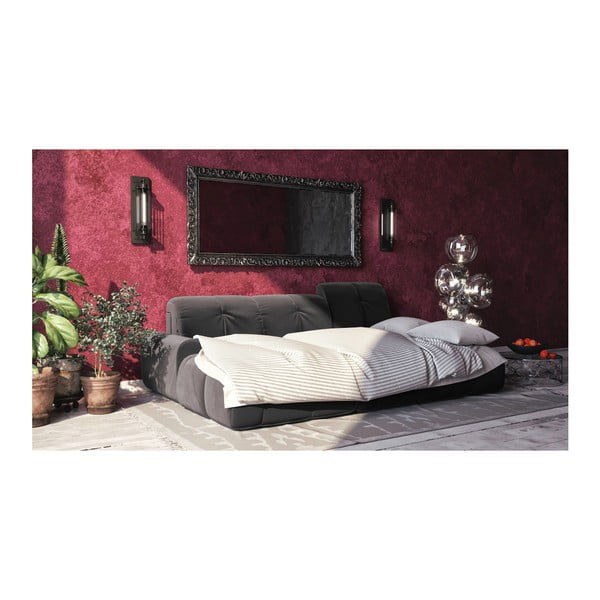 Temno siva žametna kotna raztegljiva sedežna garnitura Devichy Tous, desni kot-image-3