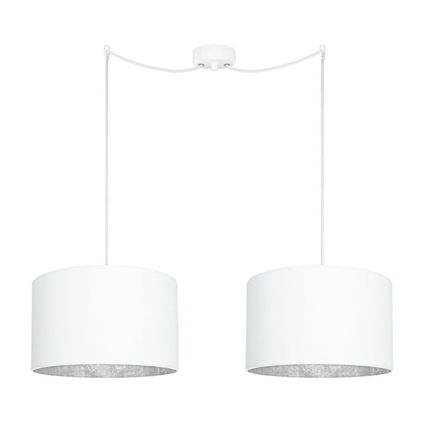 Bela dvojna viseča svetilka z detajli v srebrni barvi Sotto Luce Mika Elementary, ⌀ 36 cm