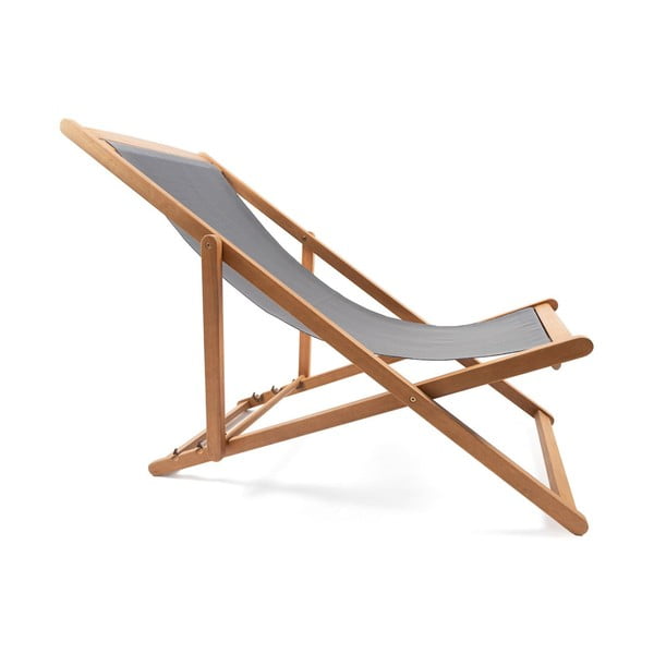 Siv zložljiv vrtni ležalnik iz akacijevega lesa Bonami Essentials Deck-image-2