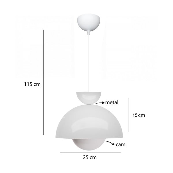 Viseča svetilka s kovinskim senčilom ø 25 cm Arta – Opviq lights-image-2