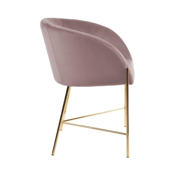 Pastelno roza stol z zlatimi nogami Interstil Nelson-image-2