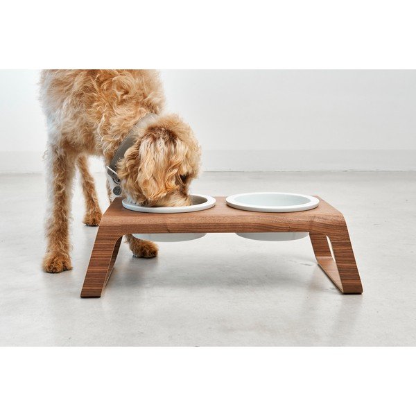 Komplet posod s podstavkom za pse Desco Walnut M – MiaCara-image-1