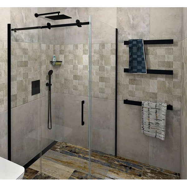 Mat črno stensko držalo za brisače Patron – Sapho-image-2