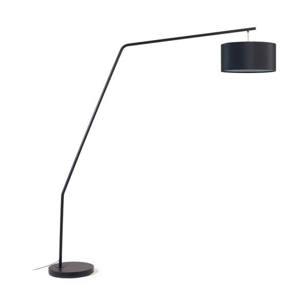 Črna stoječa svetilka s tekstilnim senčilom (višina 221,5 cm) Ciana – Kave Home