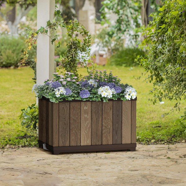 Plastičen samozalivalni cvetlični lonec Deco Rectangle – Keter-image-1