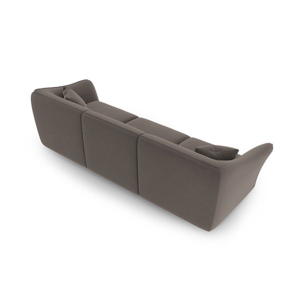 Rjava žametna sedežna garnitura 292 cm Tokyo – Cosmopolitan Design-image-3