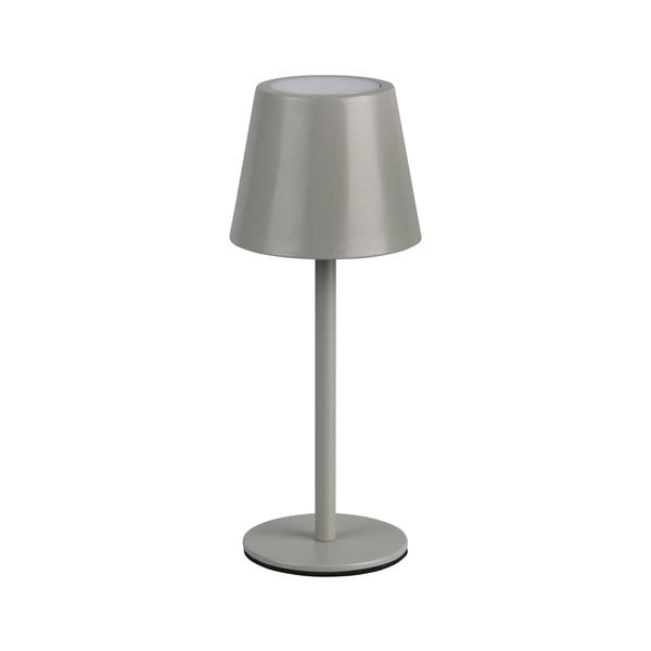Siva LED namizna svetilka s kovinskim senčilom (višina 21 cm) Diaz – Trio