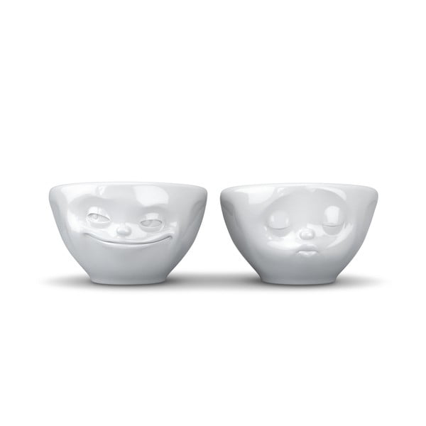 Bele porcelanaste skodelice v kompletu 2 ks 100 ml Grinning & Kissing – 58products