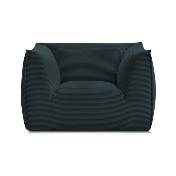 Temno moder fotelj iz rebrastega žameta Giorgia – Bobochic Paris-image-2