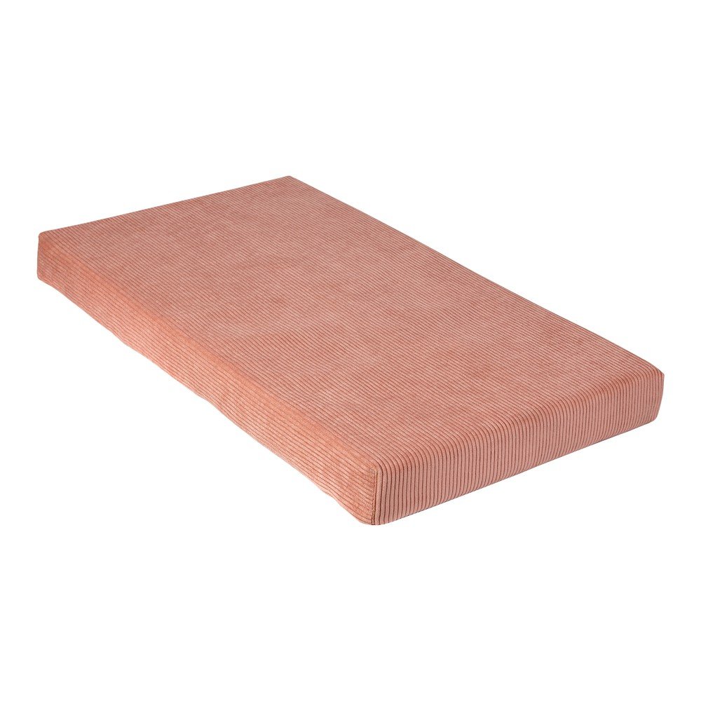 Svetlo rožnat komplet mehkih igral iz rebrastega žameta 75x41x7 cm Bloque Montessori