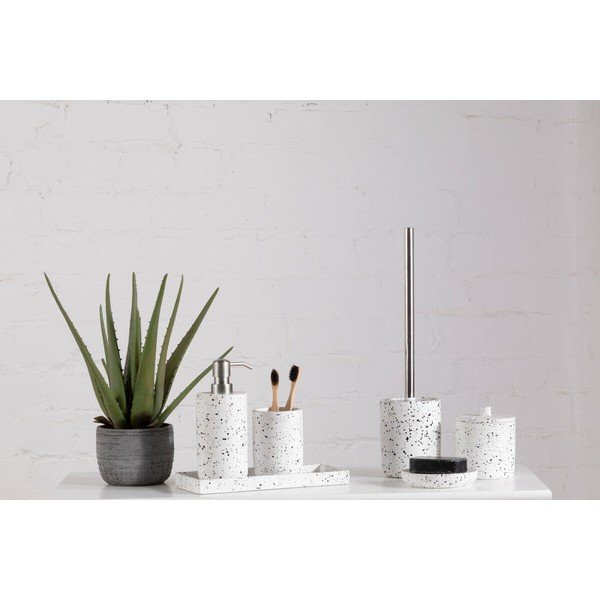 Kremno bel betonski lonček za zobne ščetke Mozie – Premier Housewares-image-1