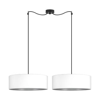 Bela dvojna viseča svetilka z detajli v srebrni barvi Bulb Attack Tres XL, ⌀ 45 cm