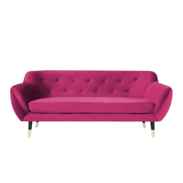 Roza kavč s črnimi nogami Mazzini Sofas Amelie, 188 cm