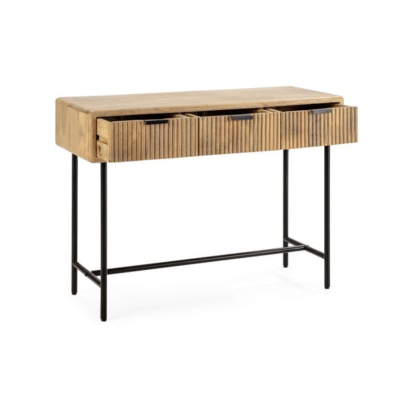 Stranska mizica iz masivnega manga v naravni barvi 38x100 cm Mundra – MOME-image-1