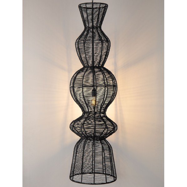 Mat črna viseča svetilka iz vrvi ø 38 cm Breena – Nova Luce-image-1