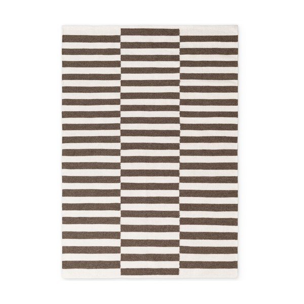 Bela/rjava obojestranska/ročno tkana volnena preproga 160x230 cm Vika – Hanse Home
