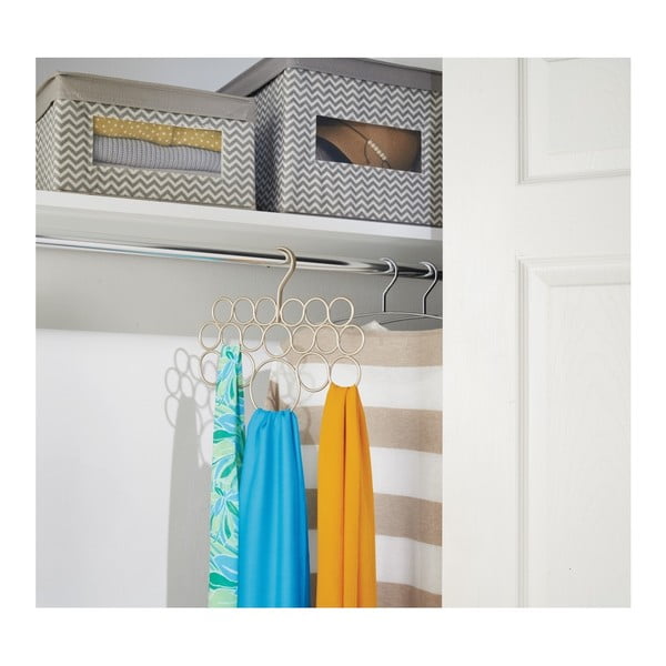 Kovinsko viseče držalo za brisače, šale in oblačila v zlati barvi iDesign Axis, dolžina 29 cm-image-3