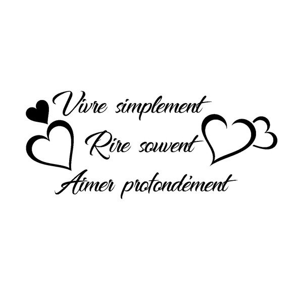 Črna nalepka Ambiance Citat Vivre Simplement-image-1