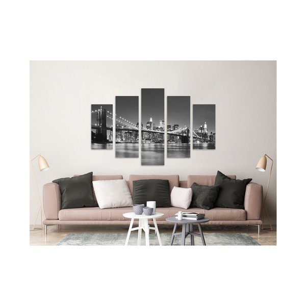 Večdelna slika Styler Canvas Bridge BW, 100 x 150 cm-image-2