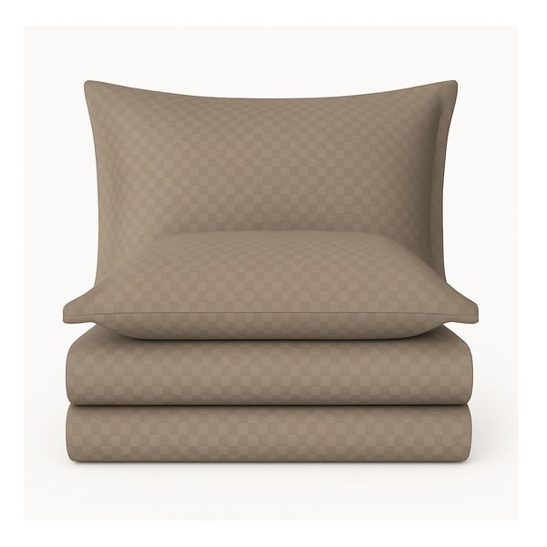 Rjava podaljšana posteljnina za zakonsko posteljo iz renforce bombaža 240x220 cm Checkered – Mila Home Luxury